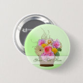 Badge Rond 5 Cm Collection de bouquet de fleur (Devant & derrière)