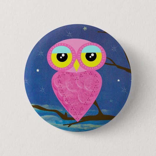 Badge Rond 5 Cm collection de hibou (Devant)