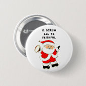 Badge Rond 5 Cm Collection de Noël Rugby (Devant & derrière)