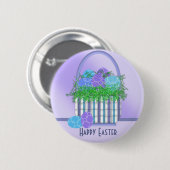 Badge Rond 5 Cm Collection de panier de Pâques (Devant & derrière)