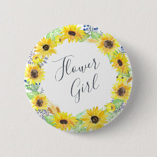 Badge Rond 5 Cm Collection Flowfields | demoiselle d'honneur