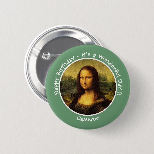 Badge Rond 5 Cm Collection Leonardo da Vinci Mona Lisa (Devant & derrière)