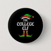 Badge Rond 5 Cm College Elf Matching Famille Groupe Noël (Devant)