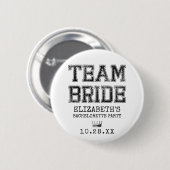 Badge Rond 5 Cm Collegiate Team Bride Bachelorette Party (Devant & derrière)