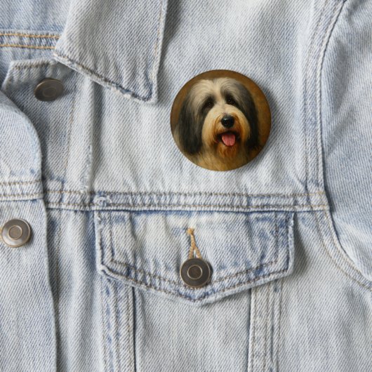 Badge Rond 5 Cm Colley barbu (En situation)