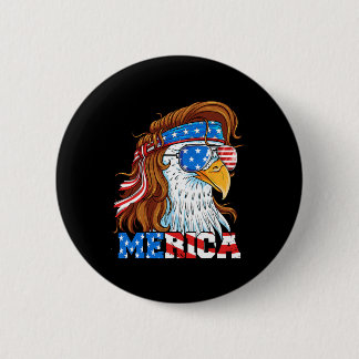 Badge Rond 5 Cm Collier aigle américain 4 juillet drapeau américai