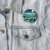 Badge Rond 5 Cm Collines d'hiver (En situation)