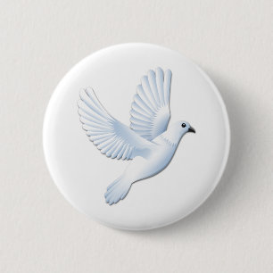 Badge Rond 5 Cm Colombe