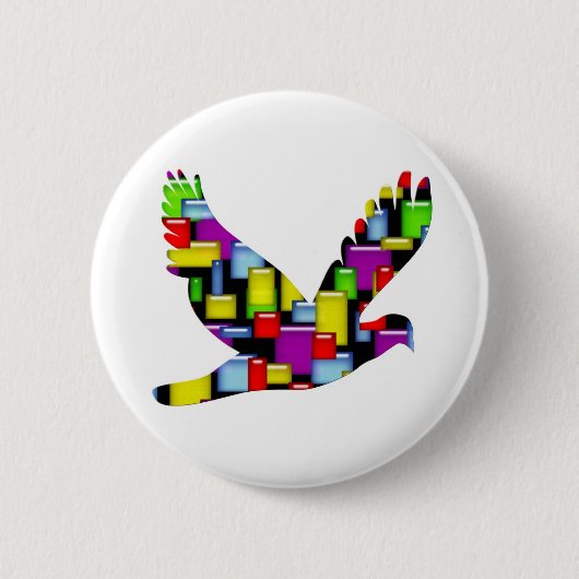 Badge Rond 5 Cm colombe (Devant)