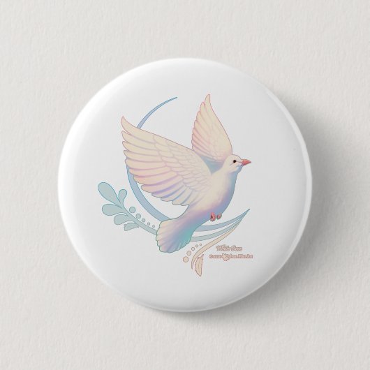 Badge Rond 5 Cm Colombe blanche (Devant)