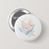 Badge Rond 5 Cm Colombe blanche (Devant & derrière)