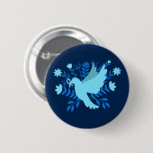 Badge Rond 5 Cm colombe bleue de la Paix (Devant & derrière)