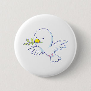 Badge Rond 5 Cm Colombe de paix