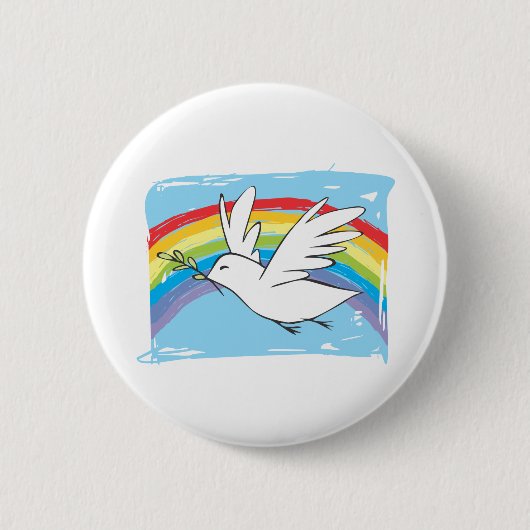 Badge Rond 5 Cm Colombe de paix (Devant)