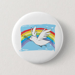 Badge Rond 5 Cm Colombe de paix