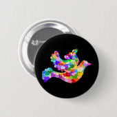 Badge Rond 5 Cm Colombe des coeurs (Devant & derrière)