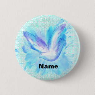 Badge Rond 5 Cm Colombe en vol