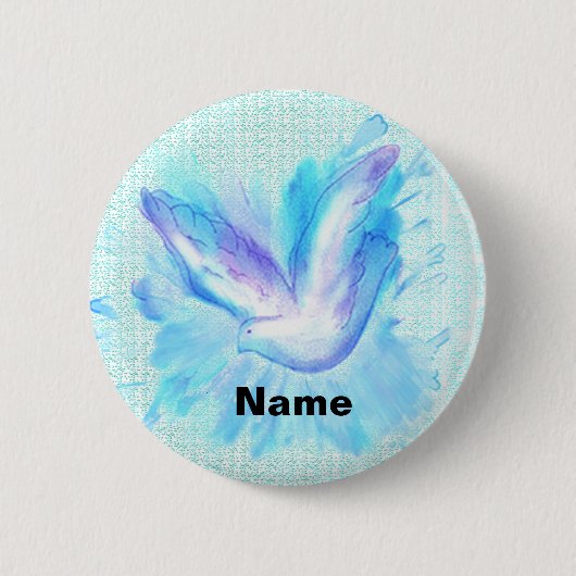 Badge Rond 5 Cm Colombe en vol (Devant)