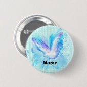 Badge Rond 5 Cm Colombe en vol (Devant & derrière)