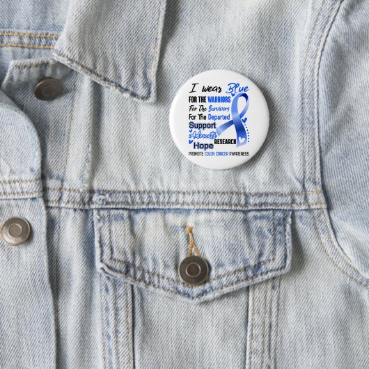 Badge Rond 5 Cm Colon Cancer Awareness Mois Ribbon Don (En situation)