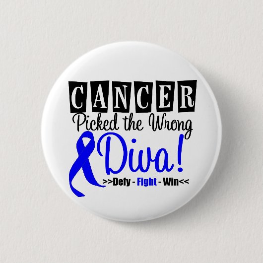 Badge Rond 5 Cm Colon Cancer Pictures Le Mauvais Diva v2 (Devant)