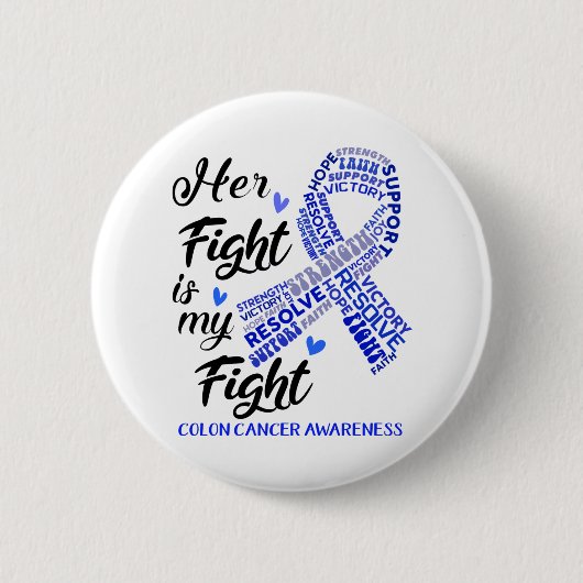 Badge Rond 5 Cm Colon Cancer Sensibilisation Son combat est mon co (Devant)