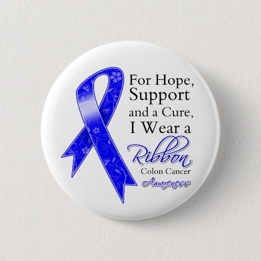 Badge Rond 5 Cm Colon Cancer Soutien Espérance Sensibilisation (Devant)