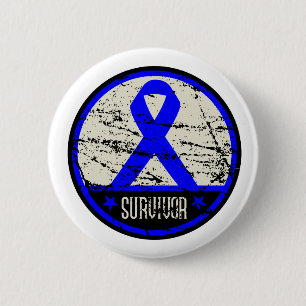Badge Rond 5 Cm Colon Cancer Survivante Mens Vintage