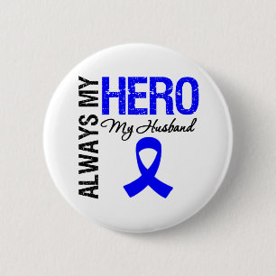 Badge Rond 5 Cm Colon Cancer Toujours Mon Héros Mon Mari