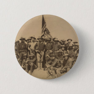 Badge Rond 5 Cm Colonel Roosevelt et son Rough Riders