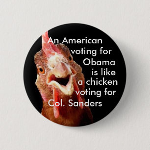Badge Rond 5 Cm Colonel Sanders de poulet d'Obama