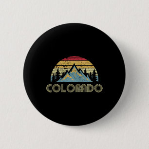Badge Rond 5 Cm Colorado - Montagnes Rétro Vintage Nature Randonné