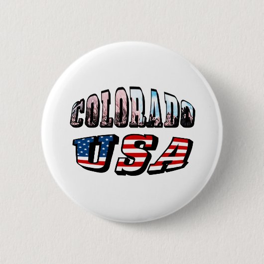Badge Rond 5 Cm Colorado Picture et USA Text (Devant)