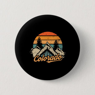 Badge Rond 5 Cm Colorado Tee - Montagnes Rétro Vintage Nature Rand