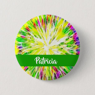 Badge Rond 5 Cm Colorant à cravate couleur nom personnalisé motif