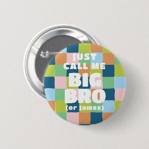 Badge Rond 5 Cm Coloré Fun Checker Block Baby shower Big Brother