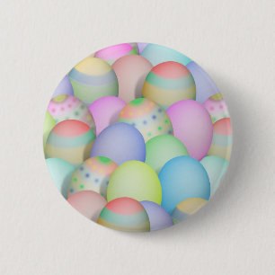 Badge Rond 5 Cm Colored Easter Eggs Background