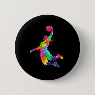 Badge Rond 5 Cm Colorful Basball Player For Sports Basball Fan