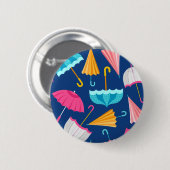 Badge Rond 5 Cm Colorful Umbrella Pattern (Devant & derrière)