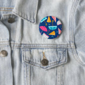 Badge Rond 5 Cm Colorful Umbrella Pattern (En situation)