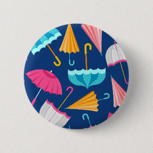 Badge Rond 5 Cm Colorful Umbrella Pattern