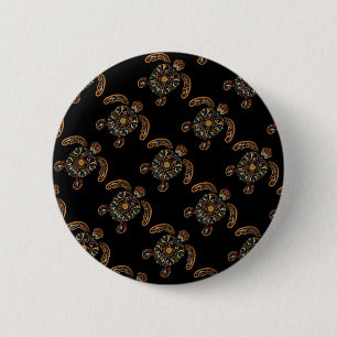 Badge Rond 5 Cm Colorful vintage turtle design