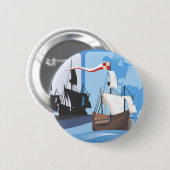 Badge Rond 5 Cm Columbus Sailing the Ocean Blue - (Devant & derrière)