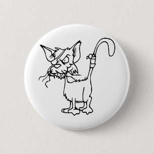 Badge Rond 5 Cm Combat de chats Blessé Bandage animal Feline Domes