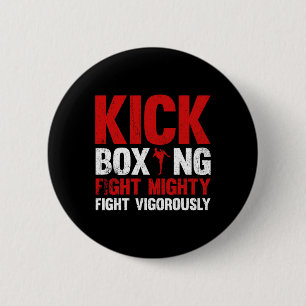 Badge Rond 5 Cm Combat de kickboxing Combat vigoureux de kickboxin