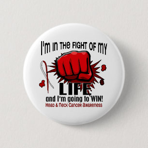 Badge Rond 5 Cm Combat de mon cancer de la tête et du cou de la
