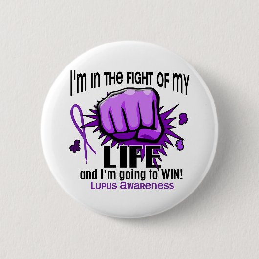 Badge Rond 5 Cm Combat de mon lupus de la vie 2 (Devant)