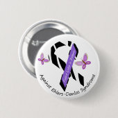 Badge Rond 5 Cm Combat d'Ehlers-Danlos EDS comme un zèbre (Devant & derrière)