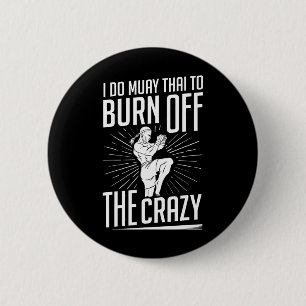 Badge Rond 5 Cm Combattant d'entraînement de Muay Thai Kickboxing