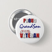 Badge Rond 5 Cm Combattant fier de petit-fils (Devant & derrière)